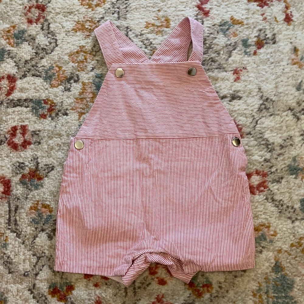 Jacadi Red Seersucker Jumper 12mo
